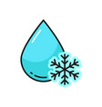 blue aqua drop and snow snowflake outline icon vector image