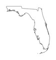 florida state of usa - solid black outline map vector image