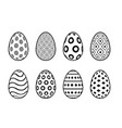 set eight pattern eggs for easter festival vector image vector image