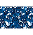 blue paisley pattern background indian floral art vector image vector image