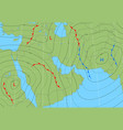 forecast weather isobar map middle east winds vector image