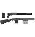 graphic silhouette shotgun rifle with ammo clip vector image vector image
