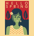hello spring trendy banner concept vector image vector image