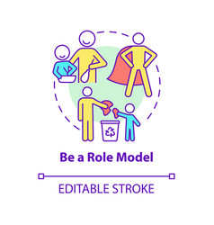 Role model blue concept icon Royalty Free Vector Image