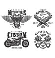 set of custom motorcycle emblems vector image