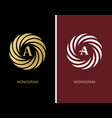 gold and white round emblem with the letter vector image