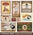 vintage labels set vector image vector image