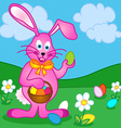 easter bunny with eggs vector image