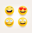 emoticons in cute 3d style set isolated on white vector image