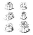 gift boxes sketch collection vector image vector image