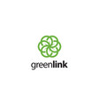 green organic heritage circle knot logo vector image