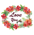 wedding or birthday card floral frame watercolor vector image