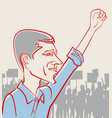 cartoon portrait of beto orourke vector image vector image