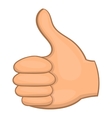 hand showing thumbs up icon cartoon style vector image