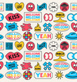 hippie sticker seamless pattern vector image