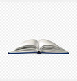 realistic open book book template with white vector image