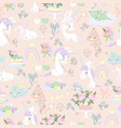 seamless pattern with little dragons magic vector image