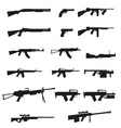weapon and gun set collection icons 02 vector image