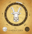 witchcraft card with astrology capricorn zodiac si vector image vector image