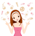 face treatment icons girl vector image