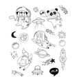 outer space concept - cute animal astronauts vector image