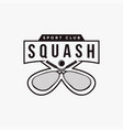 vintage squash logo icon on white background vector image