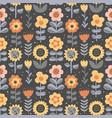 cute hand drawn flowers seamless pattern nursery vector image vector image