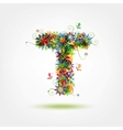 floral letter for your design vector image