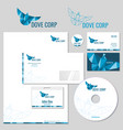stationery template design with origami pigeon vector image