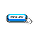 blue 3d button with the inscription book now vector image vector image