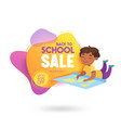 back to school sale banner with cute cartoon vector image