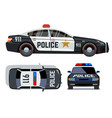 flat-style cars in different views police vector image
