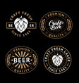 set of beer labels in retro style vintage vector image