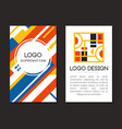 suprematism logo design bauhaus style banner vector image