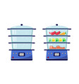 empty steamer and with food vector image