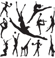 rhythmic gymnastics with ball and cones vector image vector image