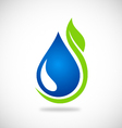 clean water green leaf ecology logo vector image vector image