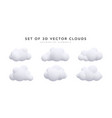 set of 3d realistic white clouds isolated vector image
