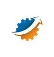 business finance logo graph bar arrow inside cog vector image vector image