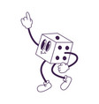 cartoon dice character vector image