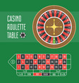 casino roulette table and whell vector image vector image