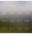 set hollow arrows on a light background vector image vector image