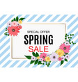 spring sale cute background with colorful flower vector image