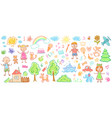 child drawings kids doodle paintings children vector image