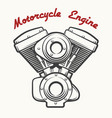 motorcycle engine emblem vector image