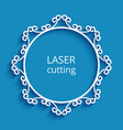 round frame with cutout paper border pattern vector image vector image