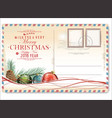 vintage christmas postcard 4 vector image vector image