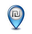 israeli shekel currency symbol mapping marker vector image