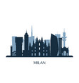 milan skyline monochrome silhouette vector image