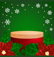 realistic round display podium mockup christmas vector image vector image